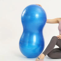 Bola De Yoga De Forma De Maní Anti-Rotura 90x45cm Para Ejercicio En Casa Equipo De Fitness Gimnasio Entrenamiento De Pilates Con Bombín - details 12