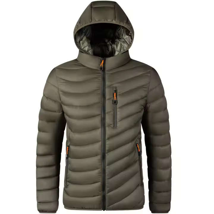 Abrigo Caliente Para Hombre Windbreaker Casual De Otoño E Invierno Con Capucha Acolchado De Algodón Ligero Negro Azul OliveGreen Gris - 1