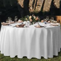 Mantel Redondo De Seda Blanca 1 Pieza Fundas Para Mesa Brillante Y Suave Para Bodas Fiestas Restaurante Banquete Decoraciones - details 2
