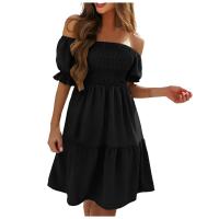 Vestidos Para Mujer Talla Grande Verano 2025 Vestido Midi Hombros Descubiertos Manga Flotante Vestidos De Moda Verano Casual De Pierna Larga - details 5