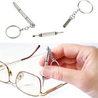Kit De Reparación De Gafas Con Destornillador Y Llavero Herramientas Precision Portátiles Para Relojes Y Gafas Material De Acero Inoxidable Tamaño Único Color Plata - details 1