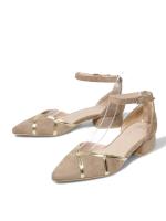 HLUNA Zapatos planos de mujer de Terciopelo con decoración dorada talón cerrado con pulsera al tobillo YZ24-030 - details 1