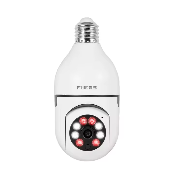 Cámara De Seguridad Interior Wifi Mini IP Con Visión Nocturna En Color Y Seguimiento Automático De Humanos Búho E27 1080P - 1