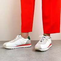 Zapatilla Corina blanca con gris , rojo y verde - details 1