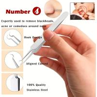 Kit Profesional De 5 Piezas Para Extraer Comedones Y Negros Con Pinzas Curvadas De Acero Inoxidable Herramientas Para Puntos Negros Y Acné - details 3
