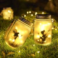 2 Pack Outdoor Solar Lights, Glass Jar Lights with Fairy Lights, Waterproof Hanging or Standing Solar Lights for Balcony (Warm White) - details 1