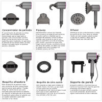 Una Nueva Generación de "Súper secador de pelo" Con 1600W de Potencia Y 5 accesorios de conector. - details 3