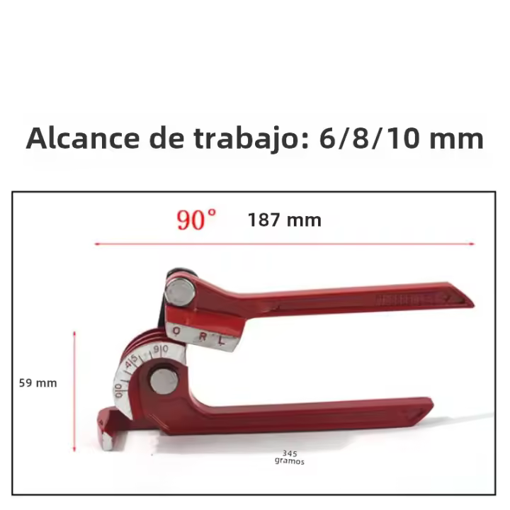Herramienta Manual De Doblar Tubo De Cobre Bronce Para Freno Y Combustible 1/4" 5/16" 3/8" Herramienta De Mano Para Tubos De Metal - 1