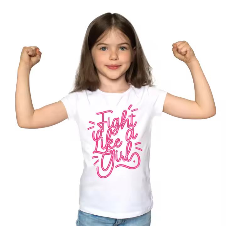 Camiseta Fight Like a Girl Niña – Camiseta Pelea como una Niña 100% Algodón, cómoda, cálida, lisa, elegante y Feminista - 1