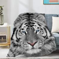 Manta De Tigre Blanco Suave Y Cálida De Poliéster Para Sofá Y Cama Estilo Americano Con Estampado De Noche Estrellada Manta Portátil Para Todas Las Estaciones - details 15