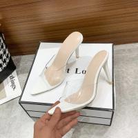 Sandalias De Tacón Alto Para Mujer Verano 2024 Pumps Transparentes De PVC Punta Aguda Con Metal Mules Sin Forro Talla 41 42 - details 8