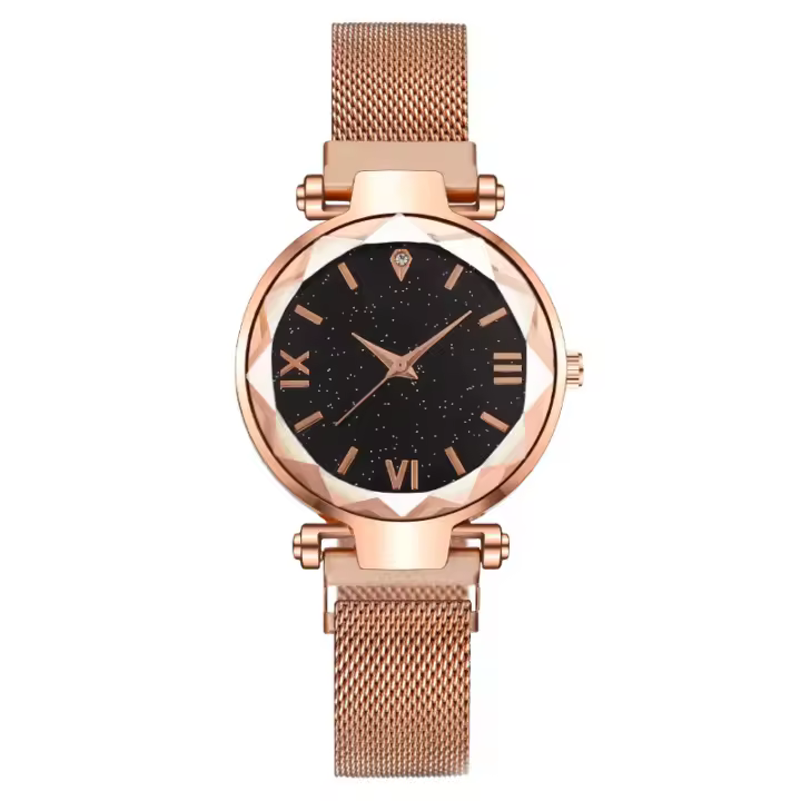 Reloj Mujer con Diseño Romano Estelar - Cristales Simulados y Correa Magnética Nocturna - 1