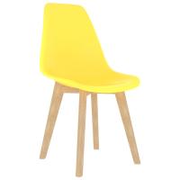 vidaXL Sillas de comedor 6 unidades plástico amarillo - details 1