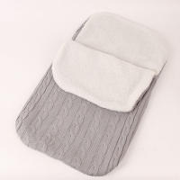 Bolsa De Dormir Para Bebé Recién Nacido Invierno Suave Cálido Tejida Con Lana Suave Manta De Carrito De Bebé Funda De Piernas Unisex - details 7