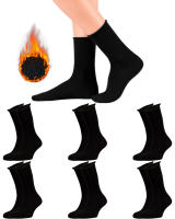 DEBEKOR Calcetines Térmicos Sin Puño - Pack de 6 Pares - Interior de Rizo Completo - Calientes y Confortables - 40-46, Negro - details 0