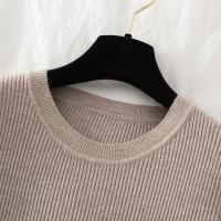 AOSSVIAO 2025 Suéter Para Mujer De Manga Larga Pullover Estilo Básico O-Neck Elástico Moda Invierno Suéter De Punto Sólido - details 3