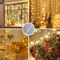 Cortina De LED 3x3m 300 Luces De Cadena USB Luz De Hadas Control Remoto Icicle Wire De Cobre Para Navidad Boda Jardín Ventana Exterior - details 5