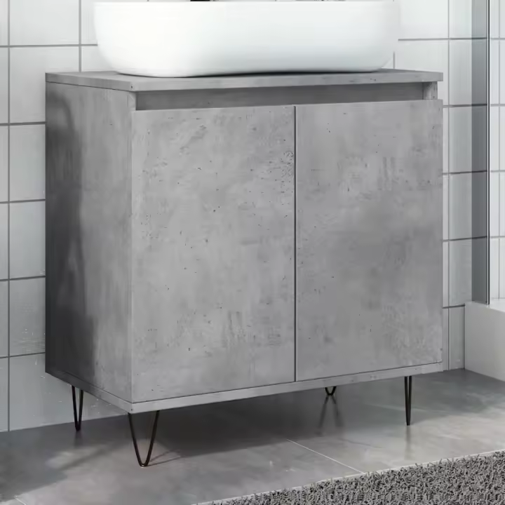 vidaXL Armario de baño madera de ingeniería gris hormigón 58x33x60 cm - 1