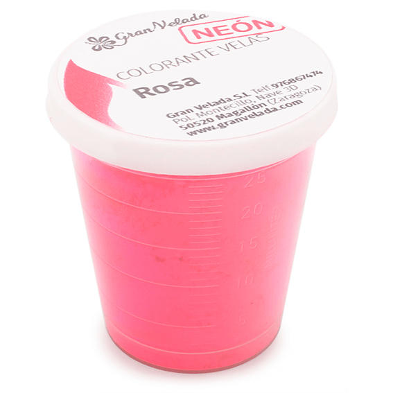 Colorante velas rosa neón pigmento | Gran Velada | Ideal para velas y fanales | Pigmento en polvo no migra ni obstruye mecha | Fácil uso