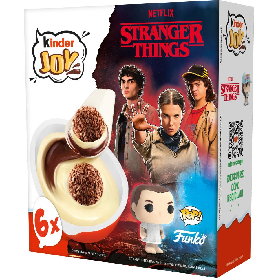 Kinder Joy Stranger Things - 24 huevos de verano con crema de leche y cacao y 2 bolitas de chocolate en cajitas - Contiene un juguete en el interior