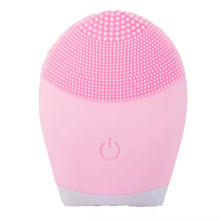 Instrumento de limpieza eléctrica con batería, instrumento de lavado con vibración de silicona, nuevo producto de drenaje, limpiador de poros, color rosa - 1