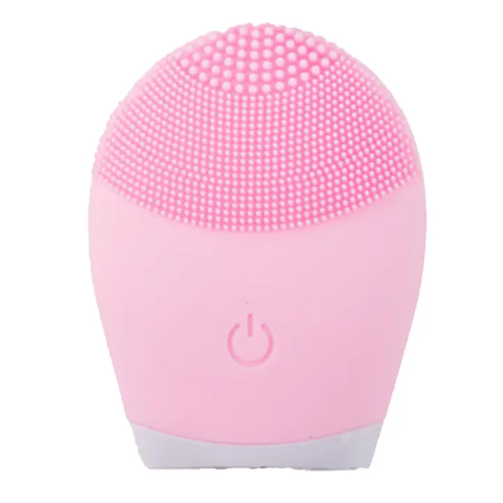 Instrumento de limpieza eléctrica con batería, instrumento de lavado con vibración de silicona, nuevo producto de drenaje, limpiador de poros, color rosa - 1