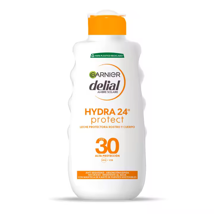 Garnier Delial Hydra 24H Protect Leche Protectora Rostro y Cuerpo Alta Protección SPF 30, Piel Suave e Hidratada 200ml - 1