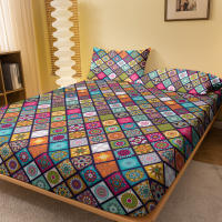 Sábana De Cama Bohemia Con Patrón Elegante Y Acabado Frosted Cubierta De Cama Con Diseño Impreso Para Dormitorio 1 Pieza Excluye Fundas De Almohada Material Poliéster 100% - details 1