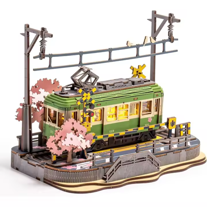 3D Madera Tranvía Sakura, Maquetas para Construir Adultos, Manualidades Decoración del Hogar, Regalo para Adultos, Mujeres y Niñas - 1