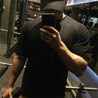 Camiseta De Gimnasio Para Hombres Suelta Con Manga Corta Estilo Hip Hop Streetwear Fitness Bodybuilding Camiseta De Verano De Algodón Y Spandex - details 1