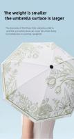 Parasol Plegable Para Mujer Con Protección UV UPF50+ Y Estampado De Flores Sombrilla De Lluvia Y Sol Con Recubrimiento De Vinilo Protección Solar Para Adultos - details 1