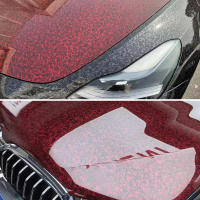 Pegatina De Vinilo Para Coche 50cm X 300cm Glossy Negro Plateado Rojo Cambio De Color Impermeable Auto Adhesiva Accesorios Para Coche - details 7