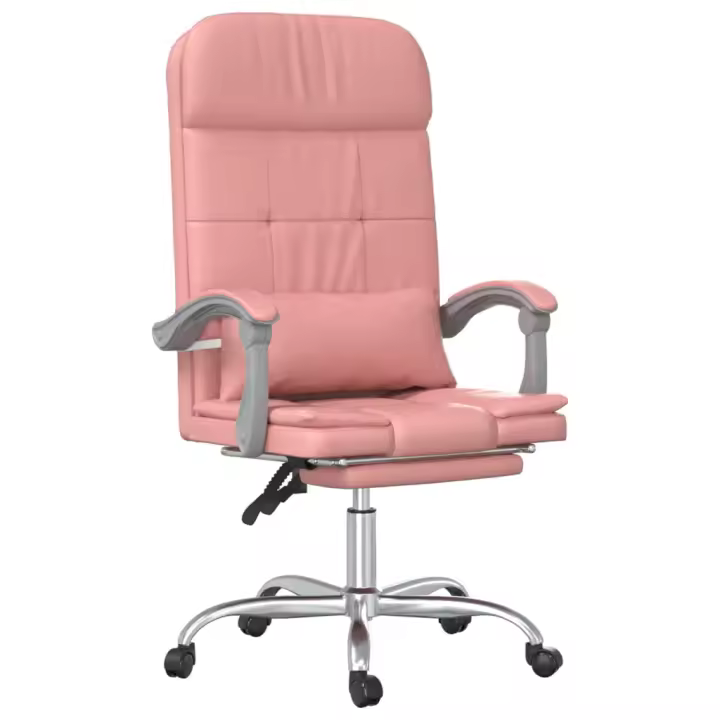 Silla de Oficina reclinable masaje Cuero sintético Rosa - 1