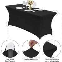 Mantel De Spandex Tendido a Medida Lavable Y Resistente a Arrugas Para Mesa Rectangular De Jardín Ideal Para Eventos Bodas Y Fiestas - details 2