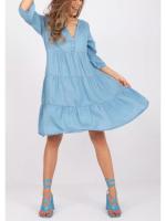 Vestido De Mezclilla Para Mujer Estilo Casual Veraniego Con Cuello En V Y Mangas Cortas Vestido Mini A-line Elegante Para Vacaciones De Playa - details 4