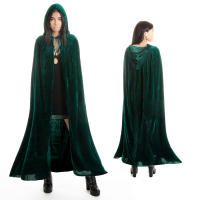 Largo Capa con Capucha Terciopelo Disfraz de Vampiro Halloween Capa Medieval Disfraz para Fiesta de Carnaval y Halloween - Capa Disfraz Adulto para Unisex Mujer y Hombre, Color Blanco,Verde,Negro,Rojo,Rojo oscuro,Morada,tamaño 135cm/150cm/170cm - details 11