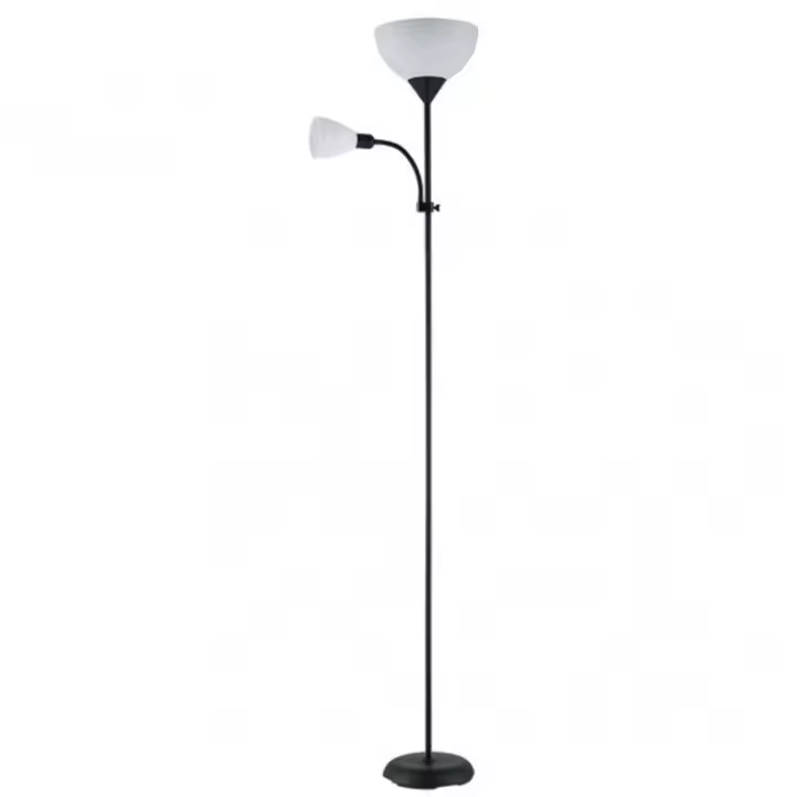 Lámpara de Pie FABRILAMP Rigel 1xe27+1xe14 Negro 180x34x25,5 Cm - 1