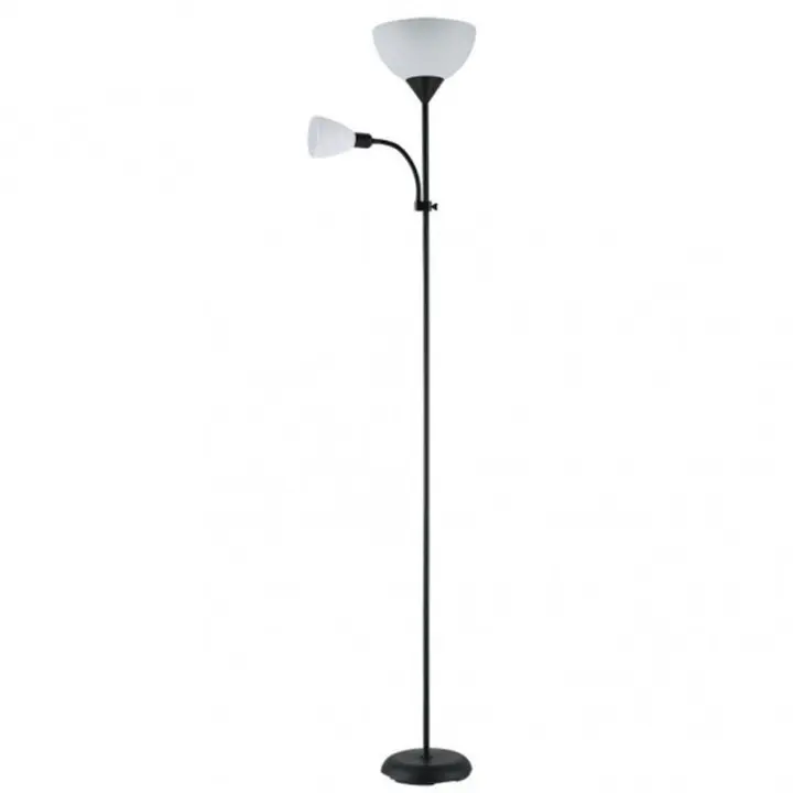 Lámpara de Pie FABRILAMP Rigel 1xe27+1xe14 Negro 180x34x25,5 Cm - 1