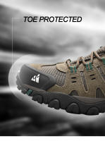 Zapatos De Senderismo Para Hombre HIKEUP Suela De Goma Resistente a La Ruptura Transpirables Impermeables Cuero Sintético Mesh Talla 40-45 Color Negro Kaki Gris - details 6