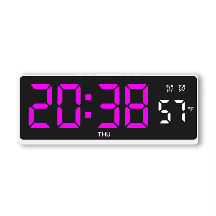 Reloj De Alarma Digital Con Control De Voz LED Temporal Modo Noche USB Always on Snooze 2 Alarma 12/24H DST Reloj De Mesa Moderno - 1