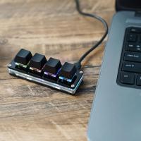 Macro Custom Keyboard 4 Key RGB Copy Paste Cut For Photoshop Gaming Keypad Mechanical Mini Macropad - details 7