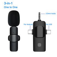 Micrófono Lavalier Inalámbrico 3-en-1 Para iOS Android Camera Grabación De Audio Y Video Transmisión En Vivo Juego Micrófono Condensador - details 5
