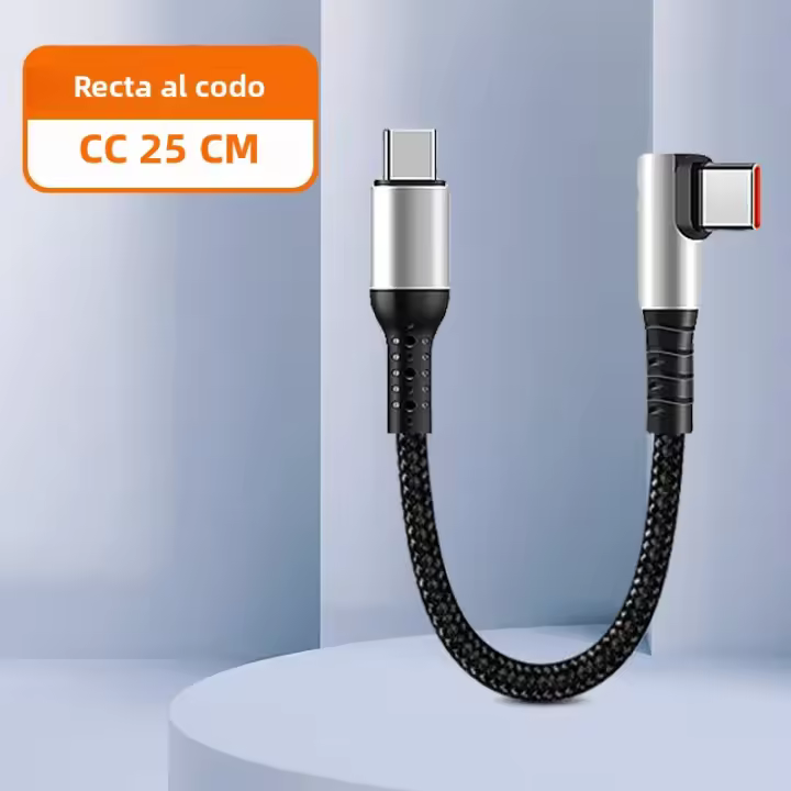 Cable De Carga Rápida Elough 0.25m Tipo C Para Juegos De Consola Con Conector Tipo C En Ambos Lados Cable De Datos Para Coche Y Power Bank - 1
