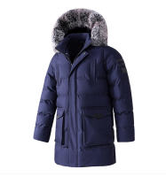 Chaqueta De Algodón Grande Para Hombre Con Collar De Piel Desmontable Abrigo Casual De Invierno Con Capucha Y Capucha Separable - details 6