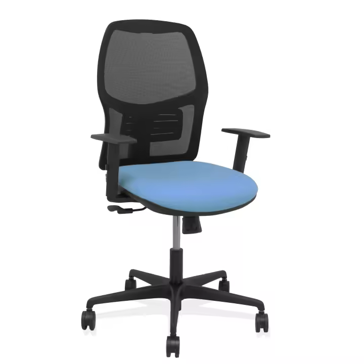 Silla Alfera sincro malla negra bali azul cielo brazo regulable - 1