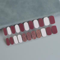 Pegatinas De Uñas Con Brillo De Lentejuelas Flash 22 Dedos Gel Película Ins Viento Impermeable Duradero Adhesivo De Uñas PET - details 8