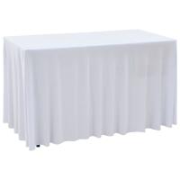 vidaXL Fundas elásticas de mesa 2 uds con falda 120x60,5x74 cm blanco - details 0