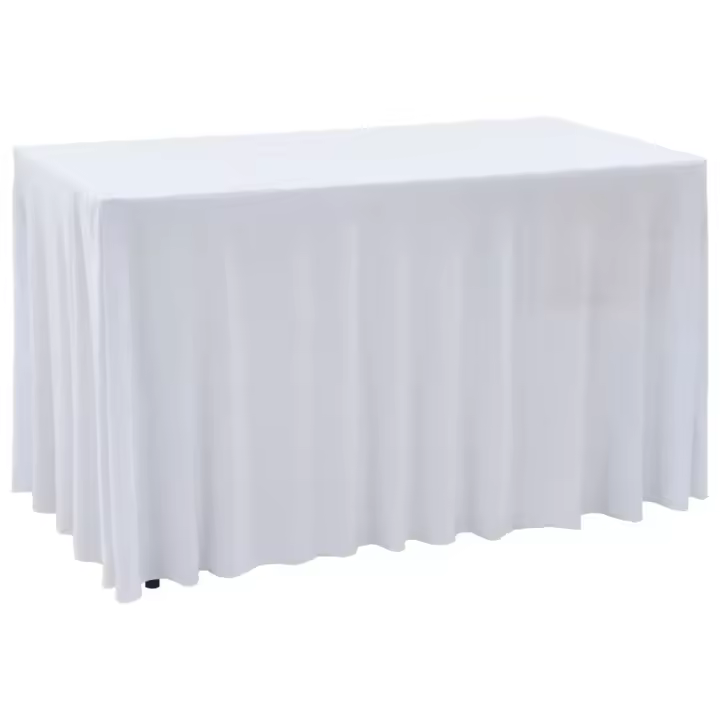 vidaXL Fundas elásticas de mesa 2 uds con falda 120x60,5x74 cm blanco - 1