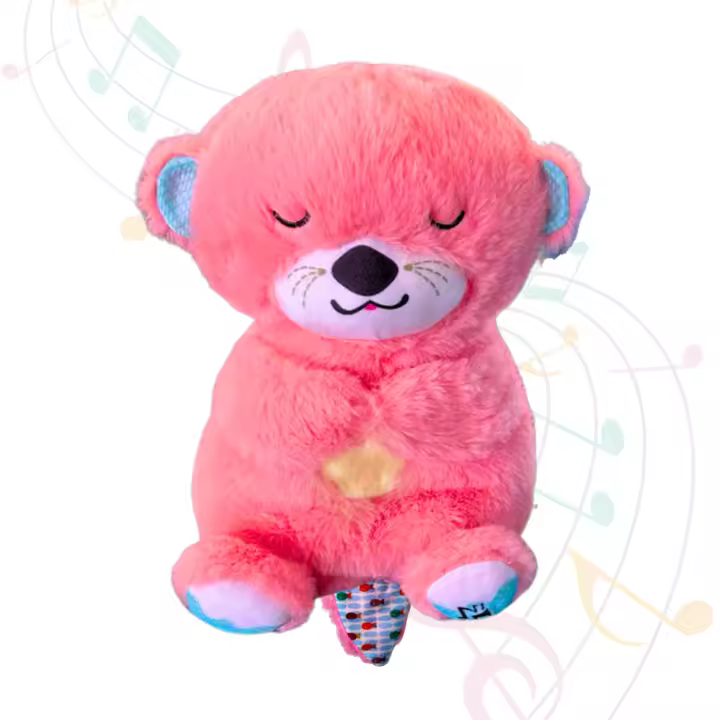 VICYOL S&D Peluche para Dormir. Felpa Alivia Ansiedad.Nutria Bebé con Movimiento y Respiración con Luces y Sonidos Relajantes para Niños y Bebés. - 1