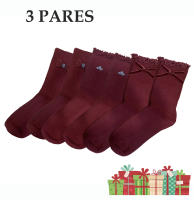 Calcetines para Mujer, Calcetines Cortos Colegiales Granate para Niños y Adultos - details 0